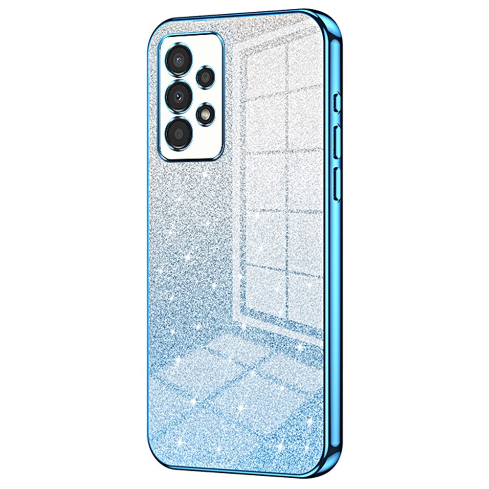 Til Samsung Galaxy A13 4G TPU-etui med gradientglimmer, galvaniseret, slankt telefoncover