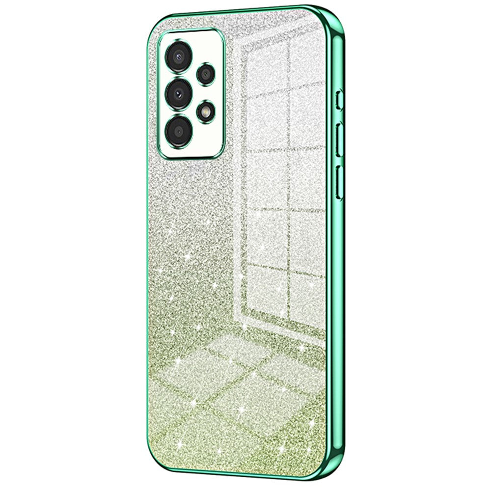 Til Samsung Galaxy A13 4G TPU-etui med gradientglimmer, galvaniseret, slankt telefoncover
