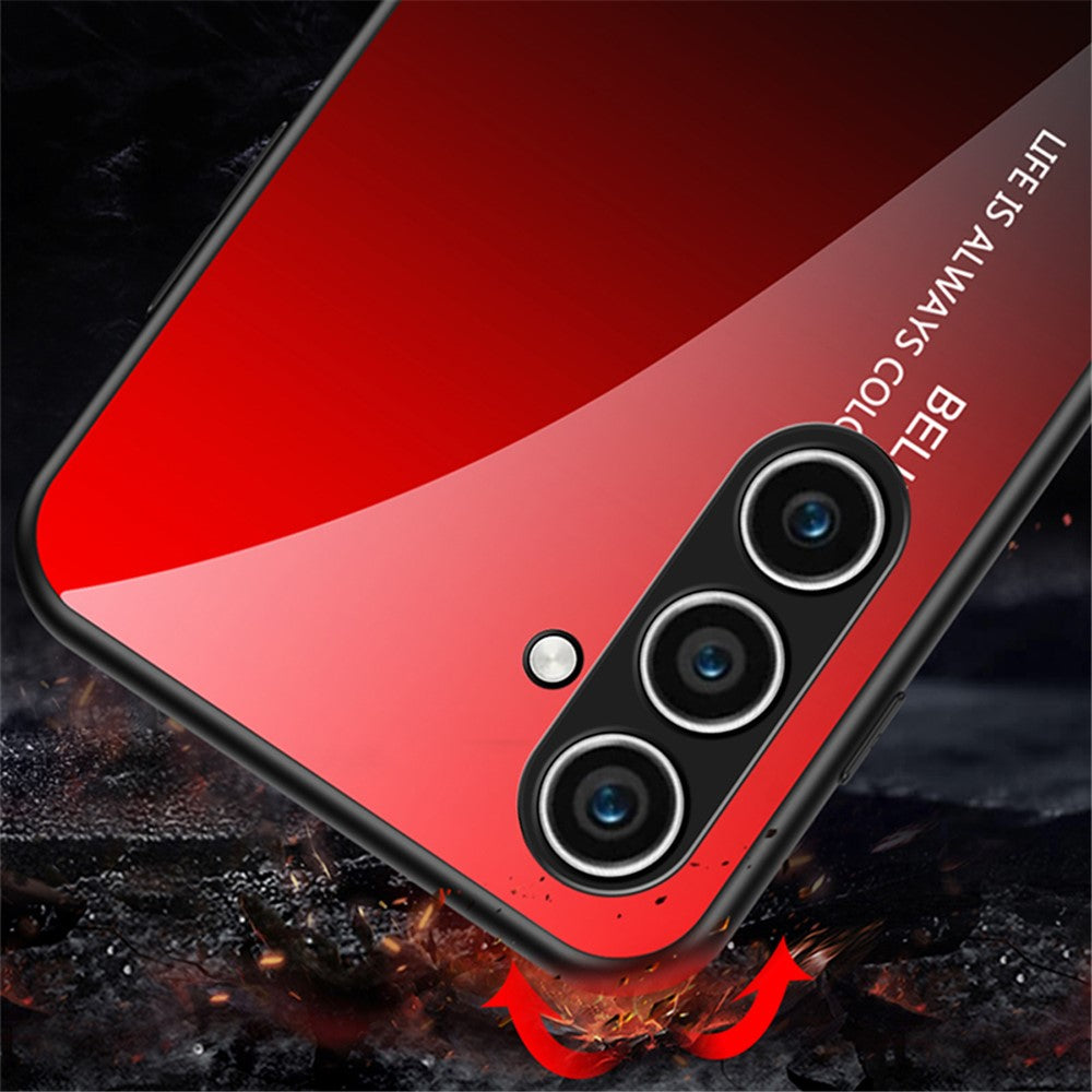 For Samsung Galaxy S24 Phone Cover Gradient Tempered Glass Back Cover