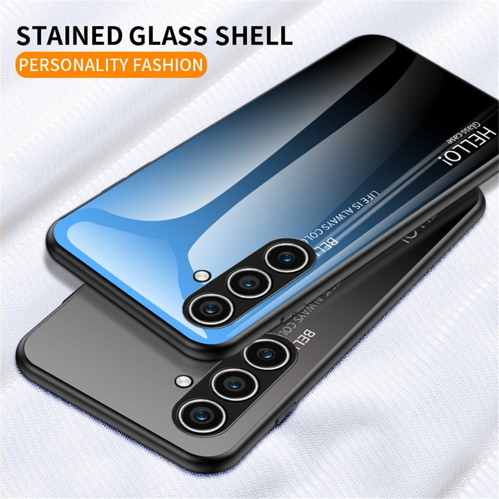 For Samsung Galaxy S24+ Case Tempered Glass+PC+TPU Phone Cover