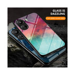 For Xiaomi Redmi 13C 4G / Poco C65 4G Case Tempered Glass+PC+TPU Back Cover with Starry Sky Pattern