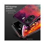 For Xiaomi Redmi 13C 4G / Poco C65 4G Case Tempered Glass+PC+TPU Back Cover with Starry Sky Pattern