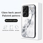 For Xiaomi Redmi Note 13 Pro+ 5G Cell Phone Case Marble Pattern Tempered Glass+PC+TPU Anti-drop Shell