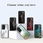 For Xiaomi Redmi Note 13 Pro+ 5G Cell Phone Case Marble Pattern Tempered Glass+PC+TPU Anti-drop Shell
