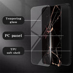 For Xiaomi Redmi Note 13 5G Case Marble Pattern Shockproof Tempered Glass+PC+TPU Cover