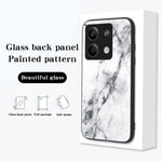 For Xiaomi Redmi Note 13 5G Case Marble Pattern Shockproof Tempered Glass+PC+TPU Cover
