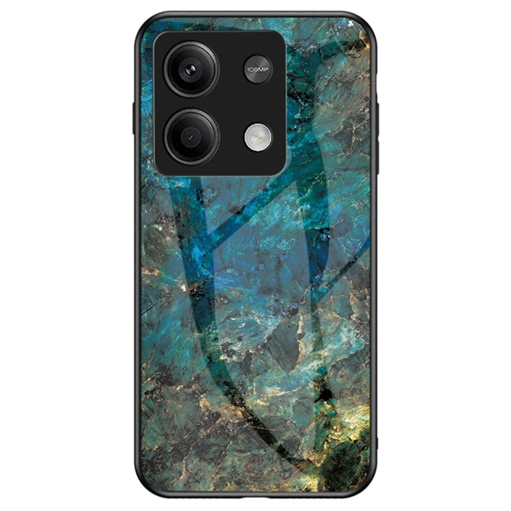 For Xiaomi Redmi Note 13 5G Case Marble Pattern Shockproof Tempered Glass+PC+TPU Cover