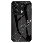 For Xiaomi Redmi Note 13 5G Case Marble Pattern Shockproof Tempered Glass+PC+TPU Cover