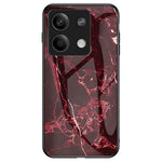 For Xiaomi Redmi Note 13 5G Case Marble Pattern Shockproof Tempered Glass+PC+TPU Cover