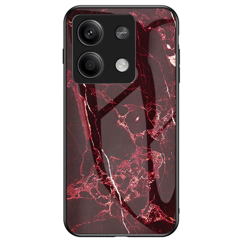 For Xiaomi Redmi Note 13 5G Case Marble Pattern Shockproof Tempered Glass+PC+TPU Cover