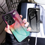 For Xiaomi Redmi Note 13 Pro+ 5G Case Slim-Fit Starry Sky Pattern Tempered Glass+PC+TPU Smart Phone Cover