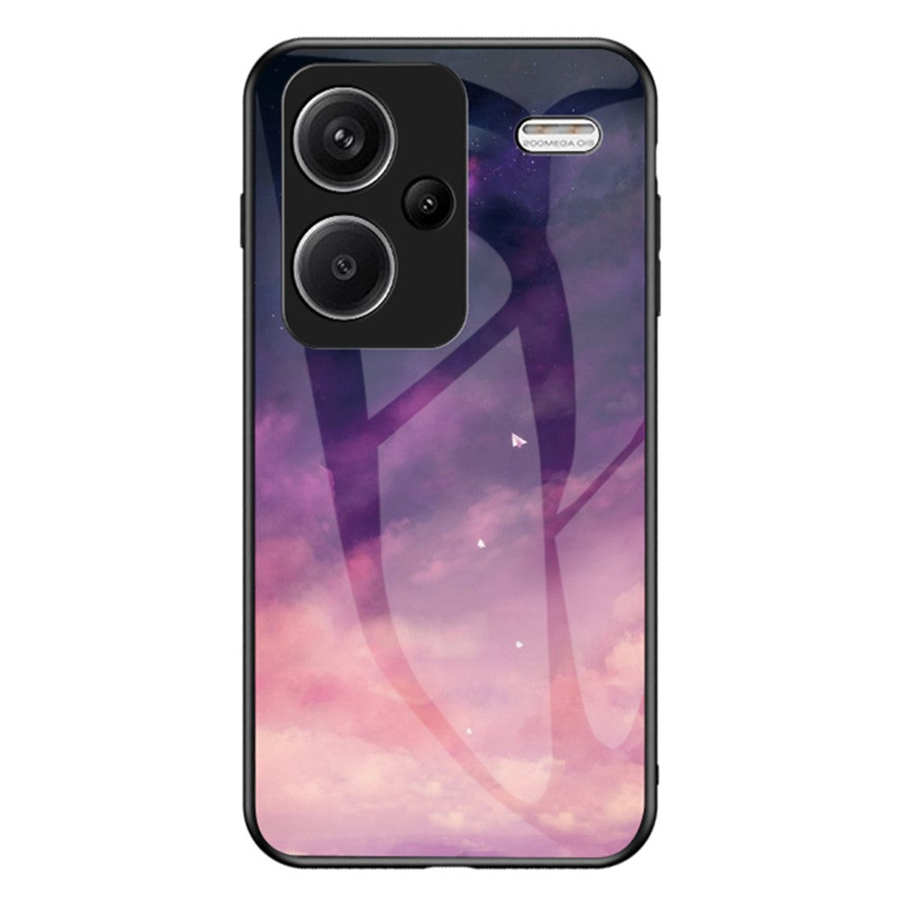 Xiaomi Redmi Note 13 Pro+ 5G-skal Slim-Fit Starry Sky-mönster Härdat glas+PC+TPU Smartphone-skal