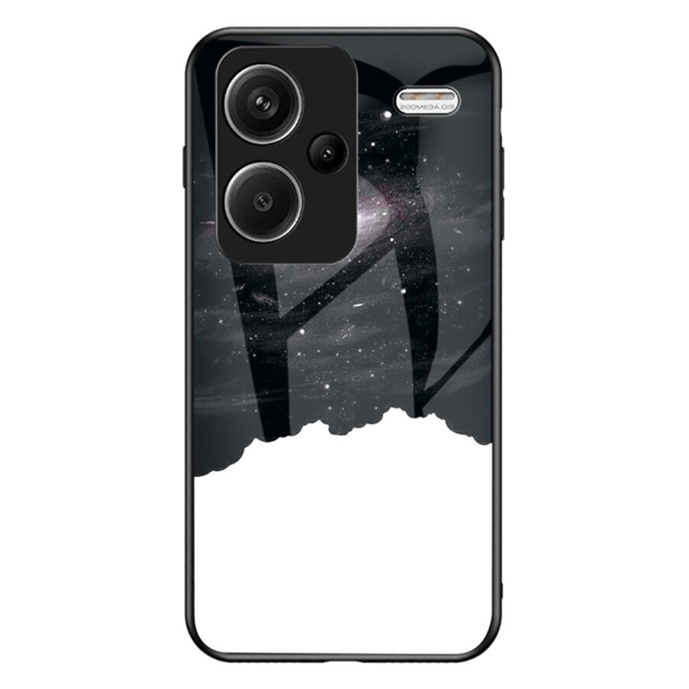 Xiaomi Redmi Note 13 Pro+ 5G-skal Slim-Fit Starry Sky-mönster Härdat glas+PC+TPU Smartphone-skal