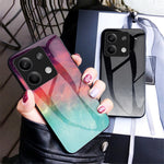 For Xiaomi Redmi Note 13 5G Case Tempered Glass+PC+TPU Phone Back Protector with Starry Sky Pattern