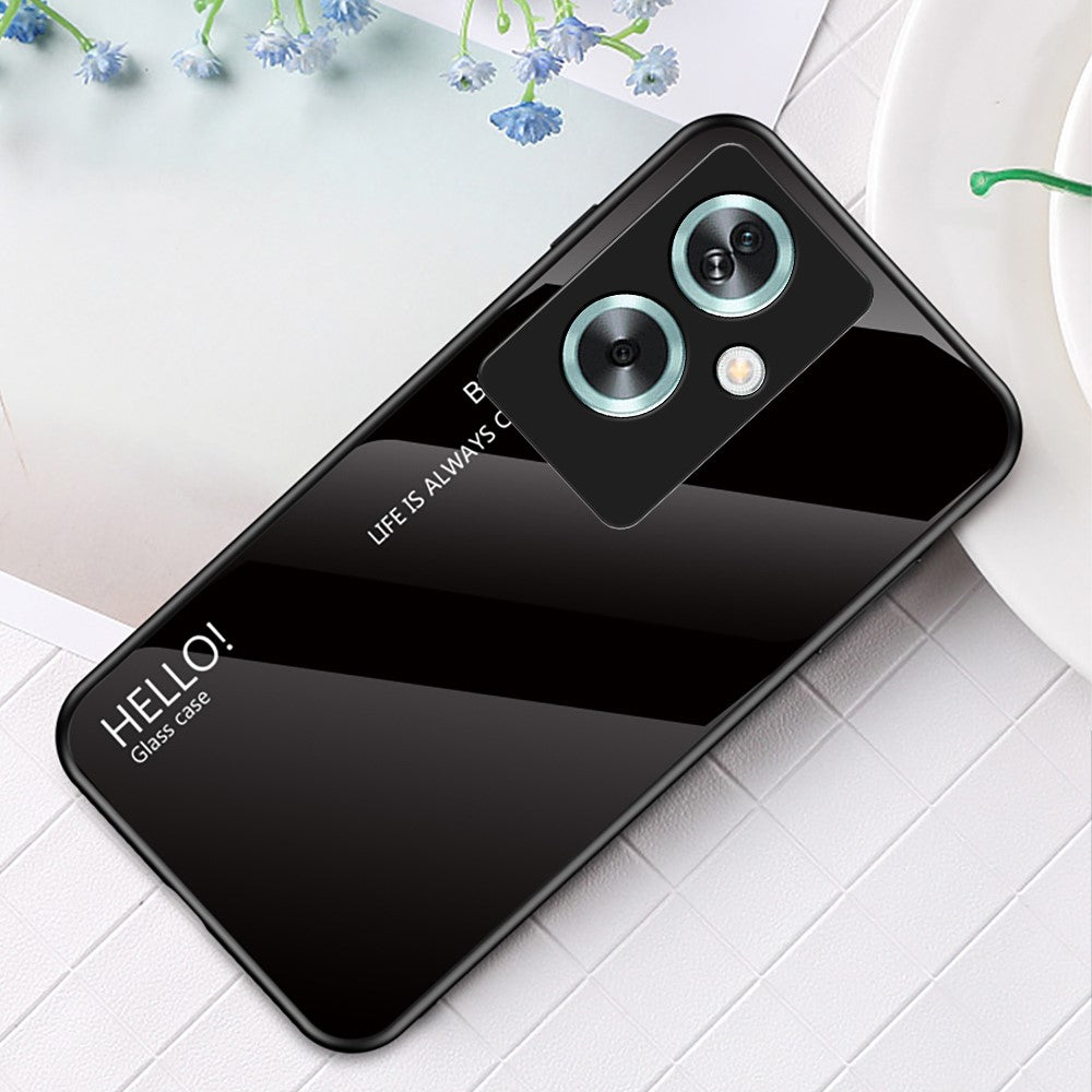 Til Oppo A79 5G / A2 5G Cover Gradient Farve Hærdet Glas Telefoncover