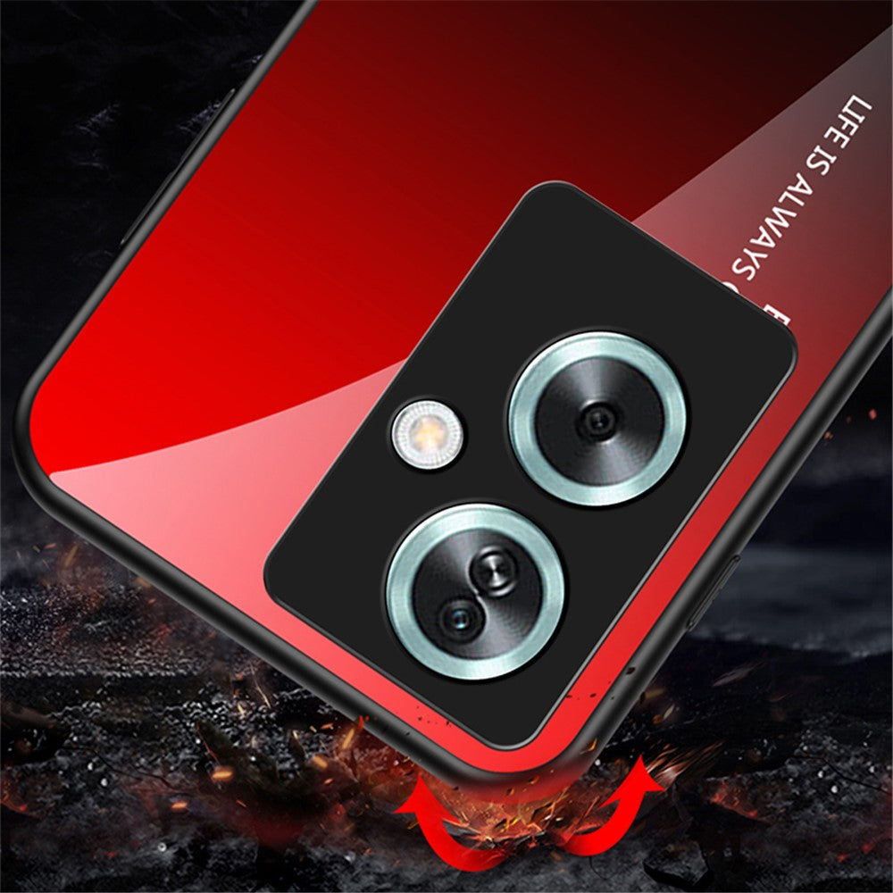 Til Oppo A79 5G / A2 5G Cover Gradient Farve Hærdet Glas Telefoncover