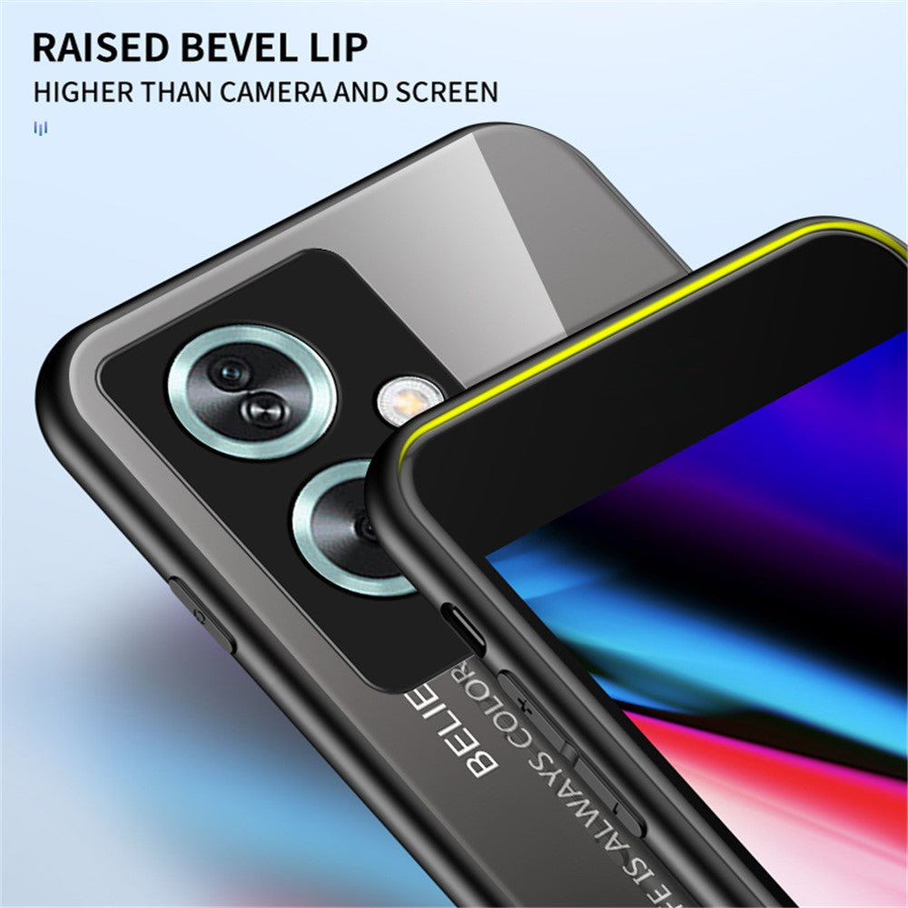 Til Oppo A79 5G / A2 5G Cover Gradient Farve Hærdet Glas Telefoncover