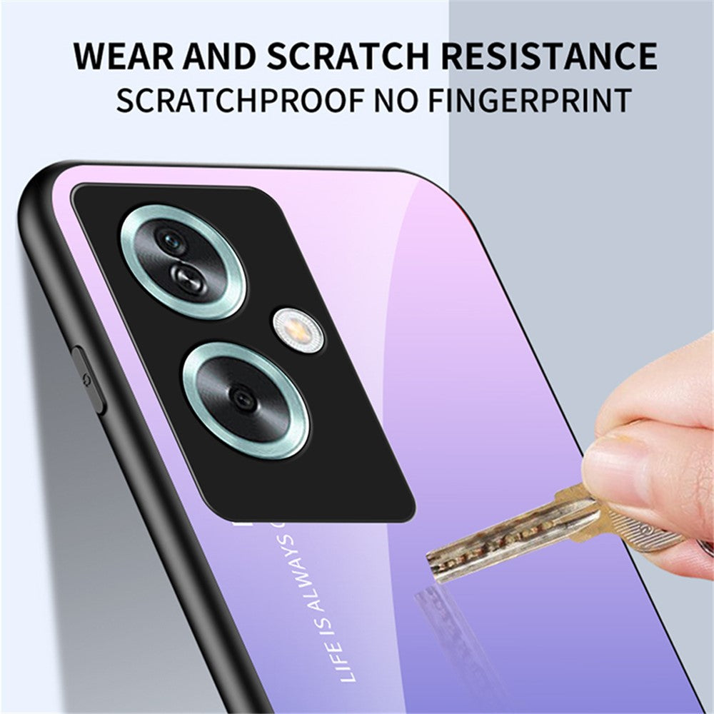 Til Oppo A79 5G / A2 5G Cover Gradient Farve Hærdet Glas Telefoncover