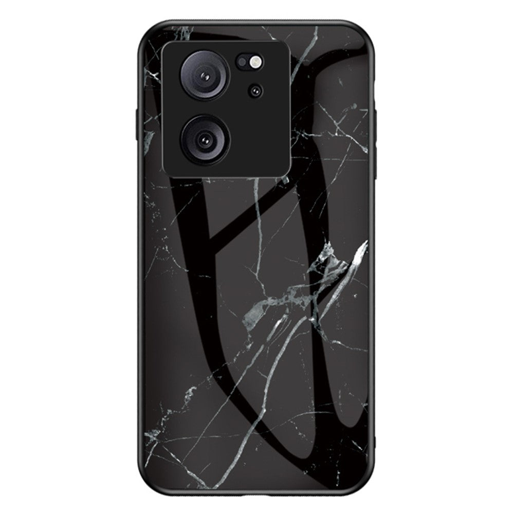 Xiaomi 13T / 13T Pro / Redmi K60 Ultra Cover Marble Pattern PC+TPU+Tempered Glass Mobile Phone Shell