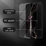 Xiaomi 13T / 13T Pro / Redmi K60 Ultra Cover Marble Pattern PC+TPU+Tempered Glass Mobile Phone Shell