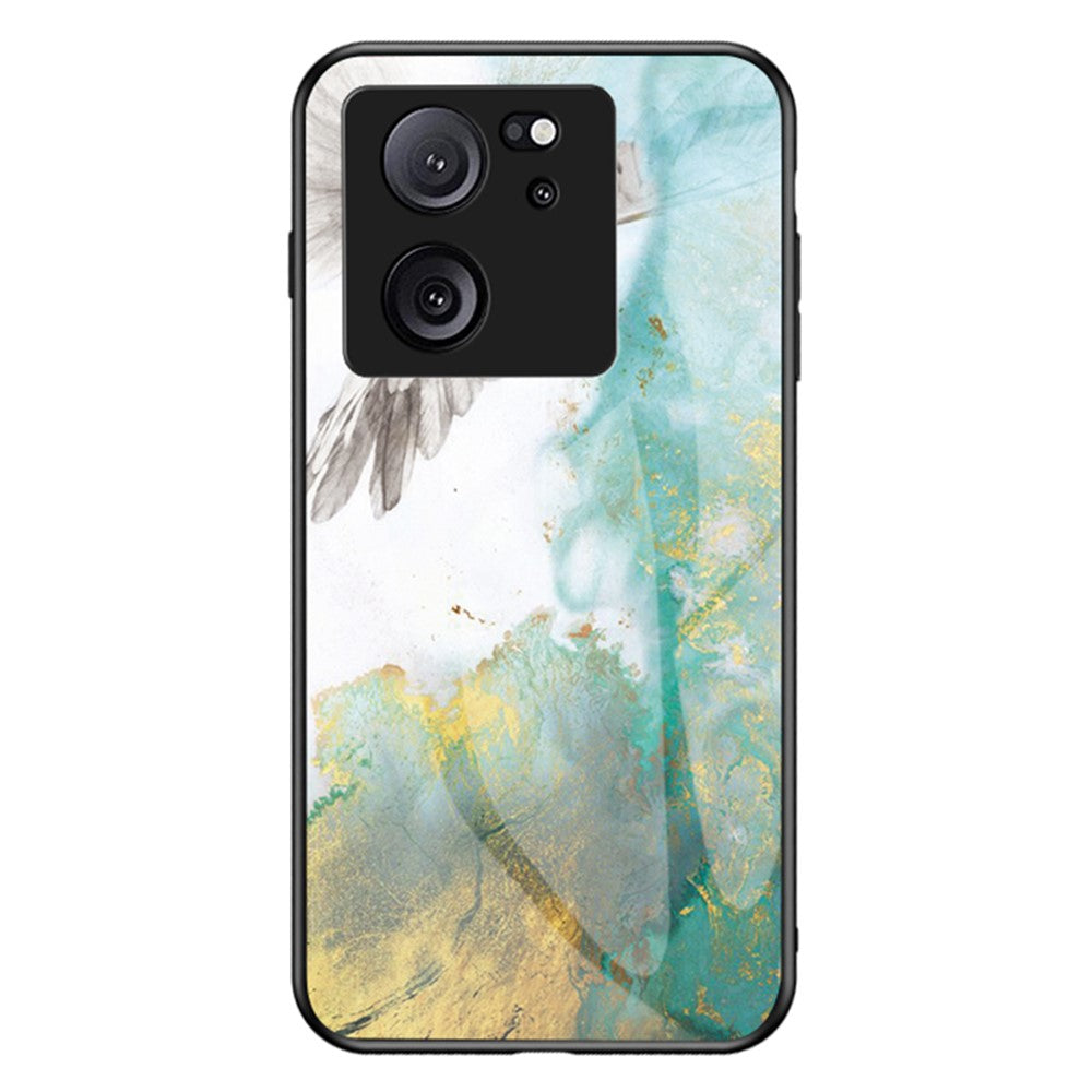 Xiaomi 13T / 13T Pro / Redmi K60 Ultra Cover Marble Pattern PC+TPU+Tempered Glass Mobile Phone Shell