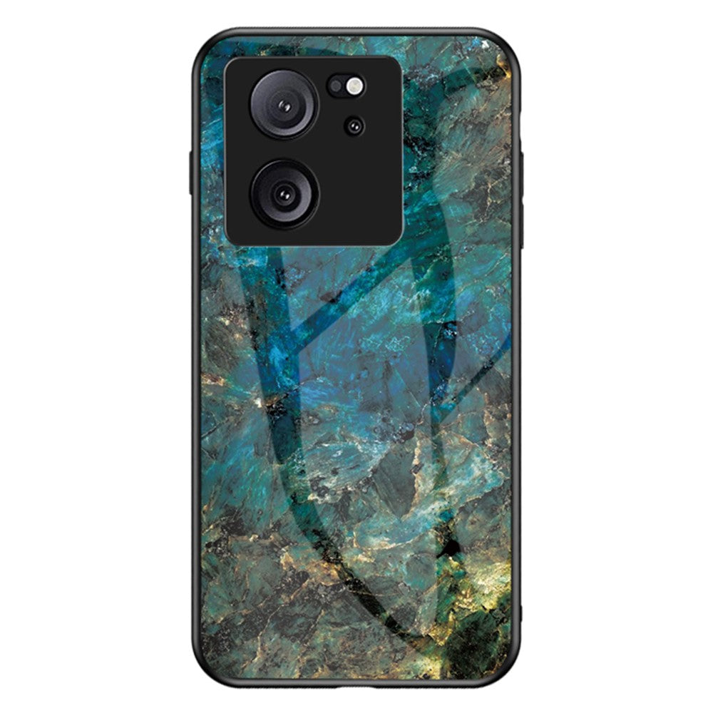 Xiaomi 13T / 13T Pro / Redmi K60 Ultra Cover Marble Pattern PC+TPU+Tempered Glass Mobile Phone Shell