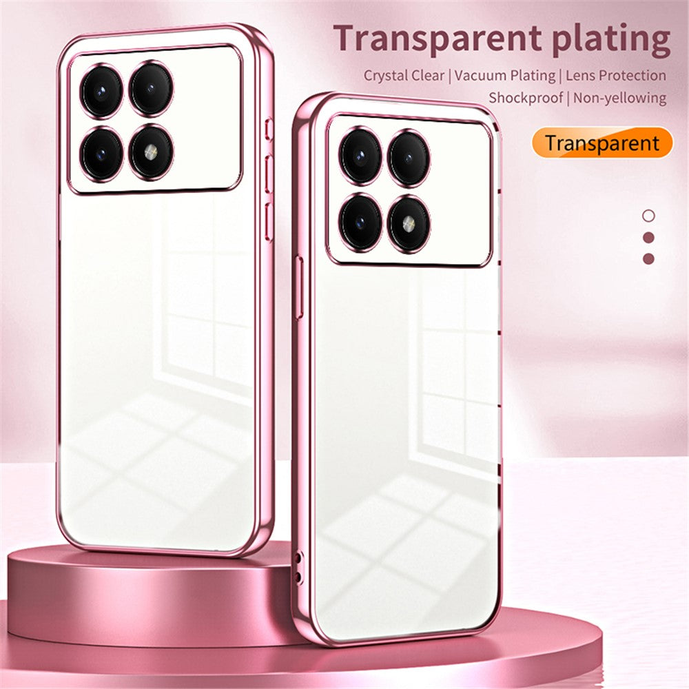 For Xiaomi Redmi K70E 5G / Poco X6 Pro 5G Cell Phone Case Soft TPU Electroplating Precise Lens Cutout Back Cover