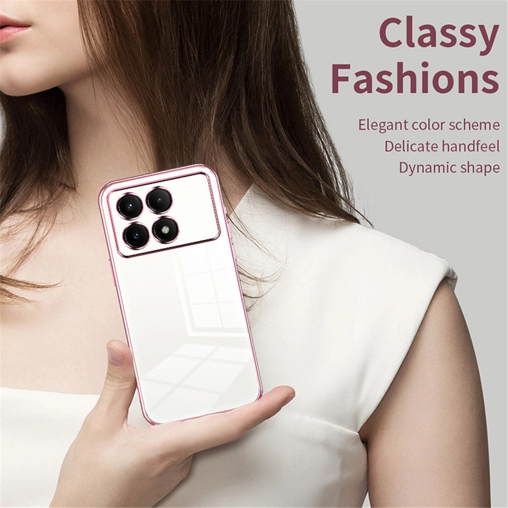 For Xiaomi Redmi K70E 5G / Poco X6 Pro 5G Cell Phone Case Soft TPU Electroplating Precise Lens Cutout Back Cover