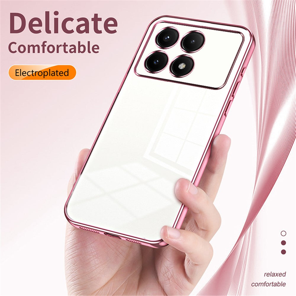 For Xiaomi Redmi K70E 5G / Poco X6 Pro 5G Cell Phone Case Soft TPU Electroplating Precise Lens Cutout Back Cover