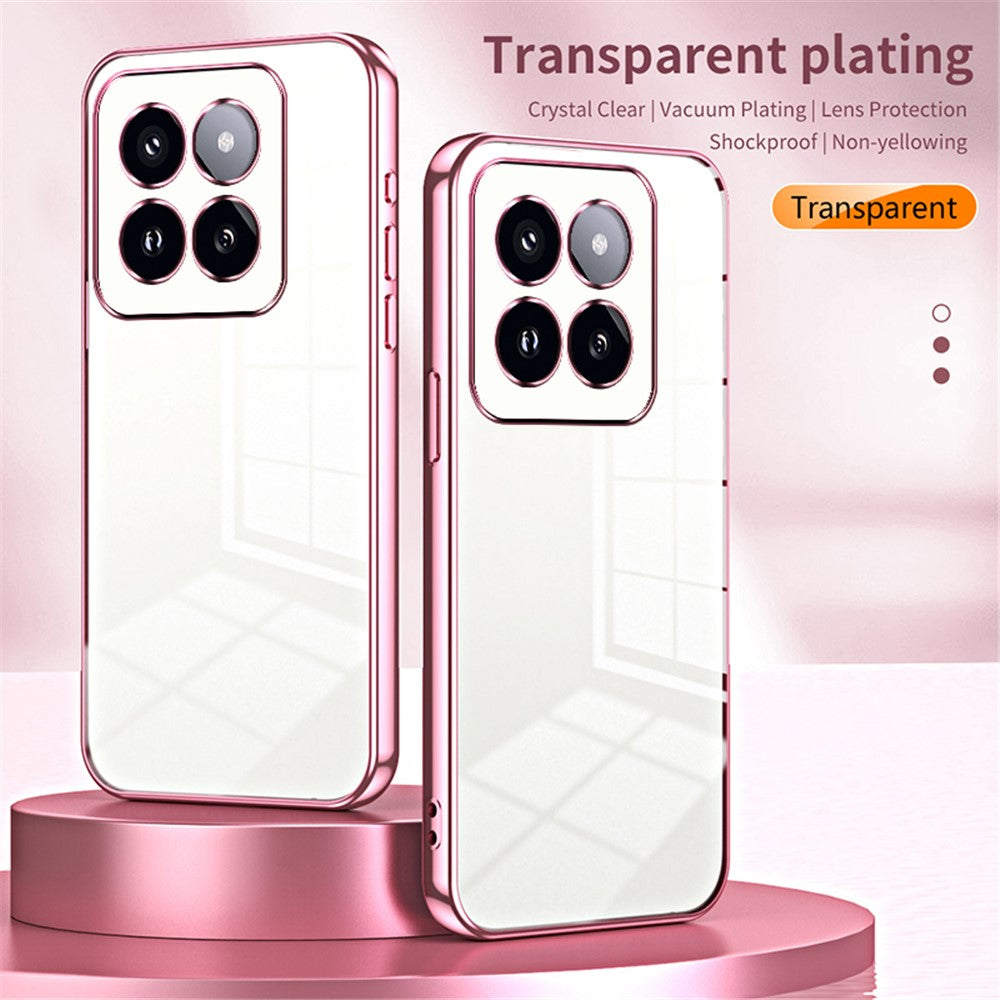 For Xiaomi 14 Pro Case Electroplating Soft TPU Protective Back Shell with Precise Lens Cutout
