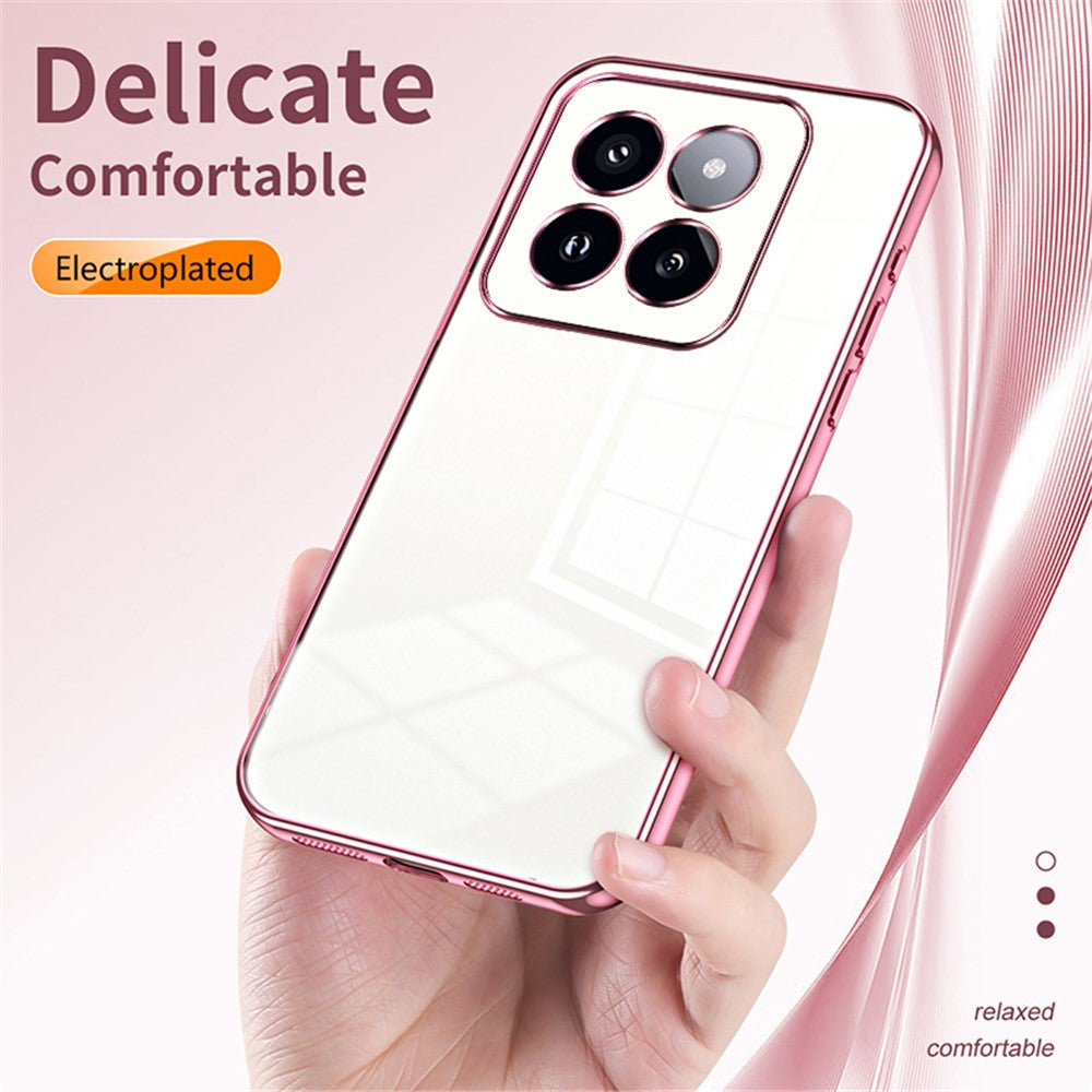For Xiaomi 14 Pro Case Electroplating Soft TPU Protective Back Shell with Precise Lens Cutout