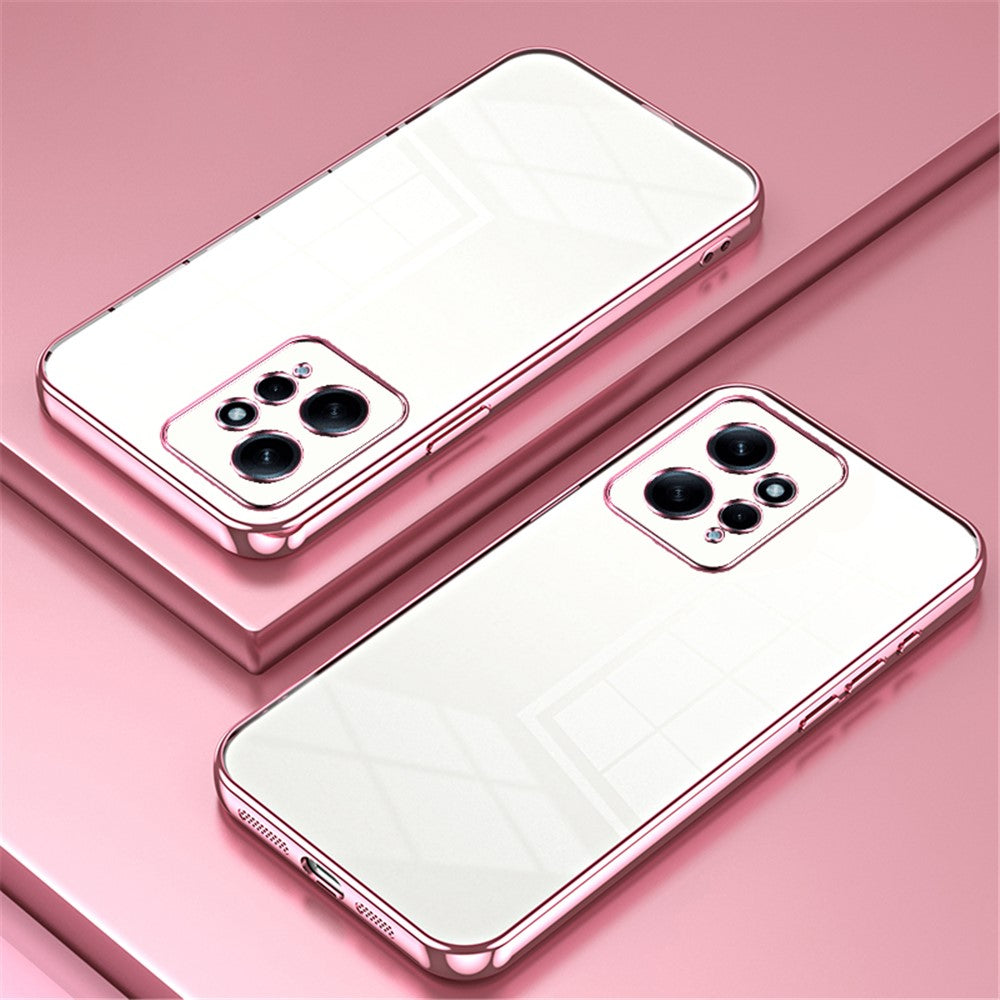For Xiaomi Redmi Note 12 4G TPU Case Electroplated Crystal Clear Precise Lens Cutout Phone Cover