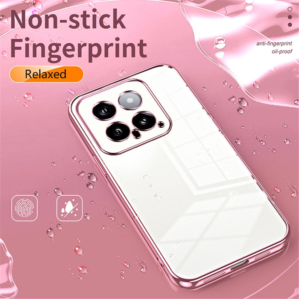 For Xiaomi 14 TPU Phone Case Electroplated Frame Protective Cover