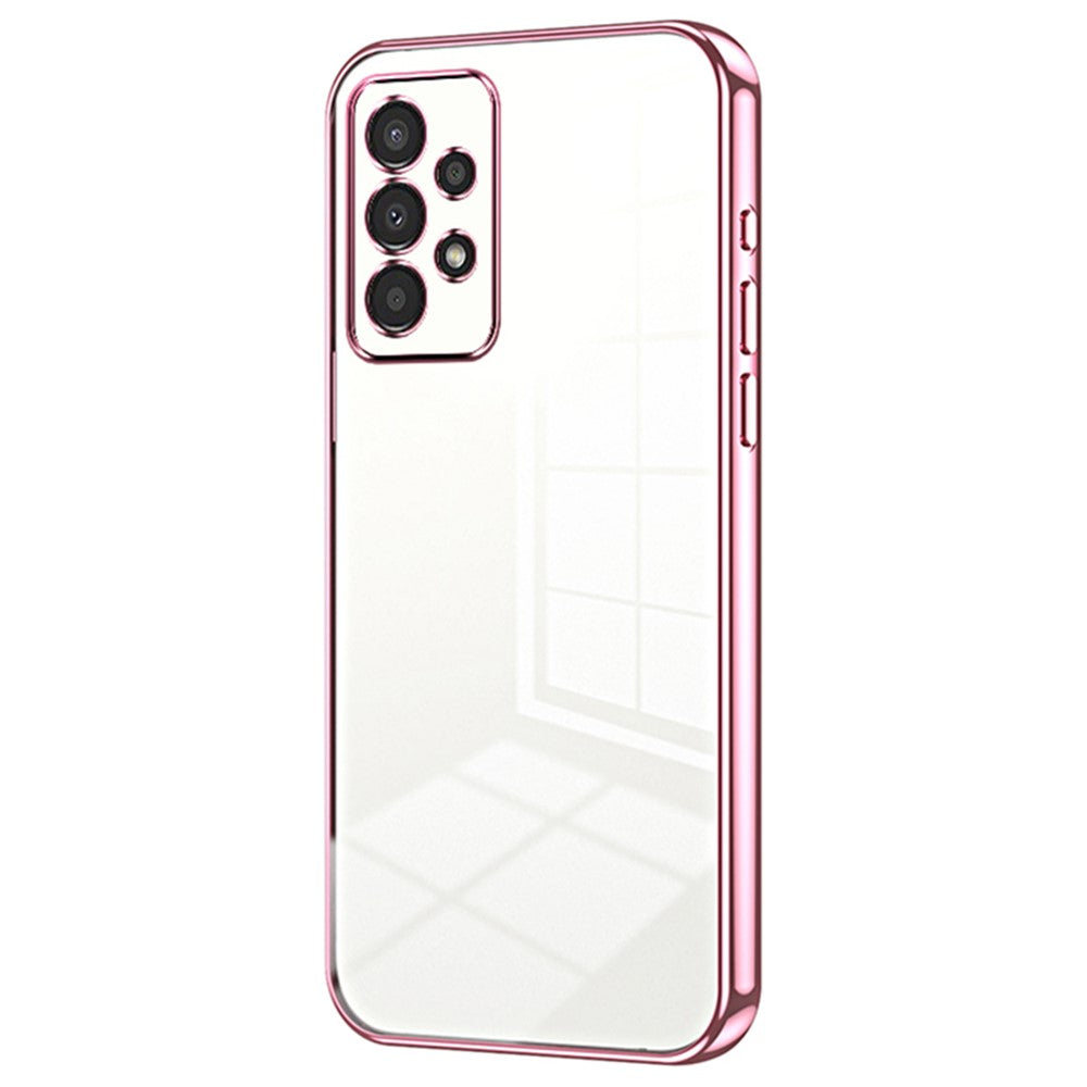 Til Samsung Galaxy A13 4G TPU-cover med præcisionshuller og elektroplateret kant
