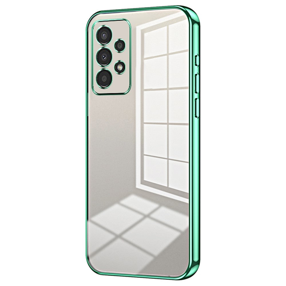 Til Samsung Galaxy A13 4G TPU-cover med præcisionshuller og elektroplateret kant