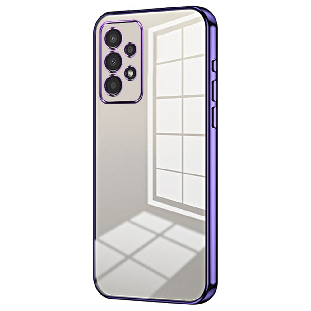 Til Samsung Galaxy A13 4G TPU-cover med præcisionshuller og elektroplateret kant