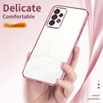 Til Samsung Galaxy A13 4G TPU-cover med præcisionshuller og elektroplateret kant