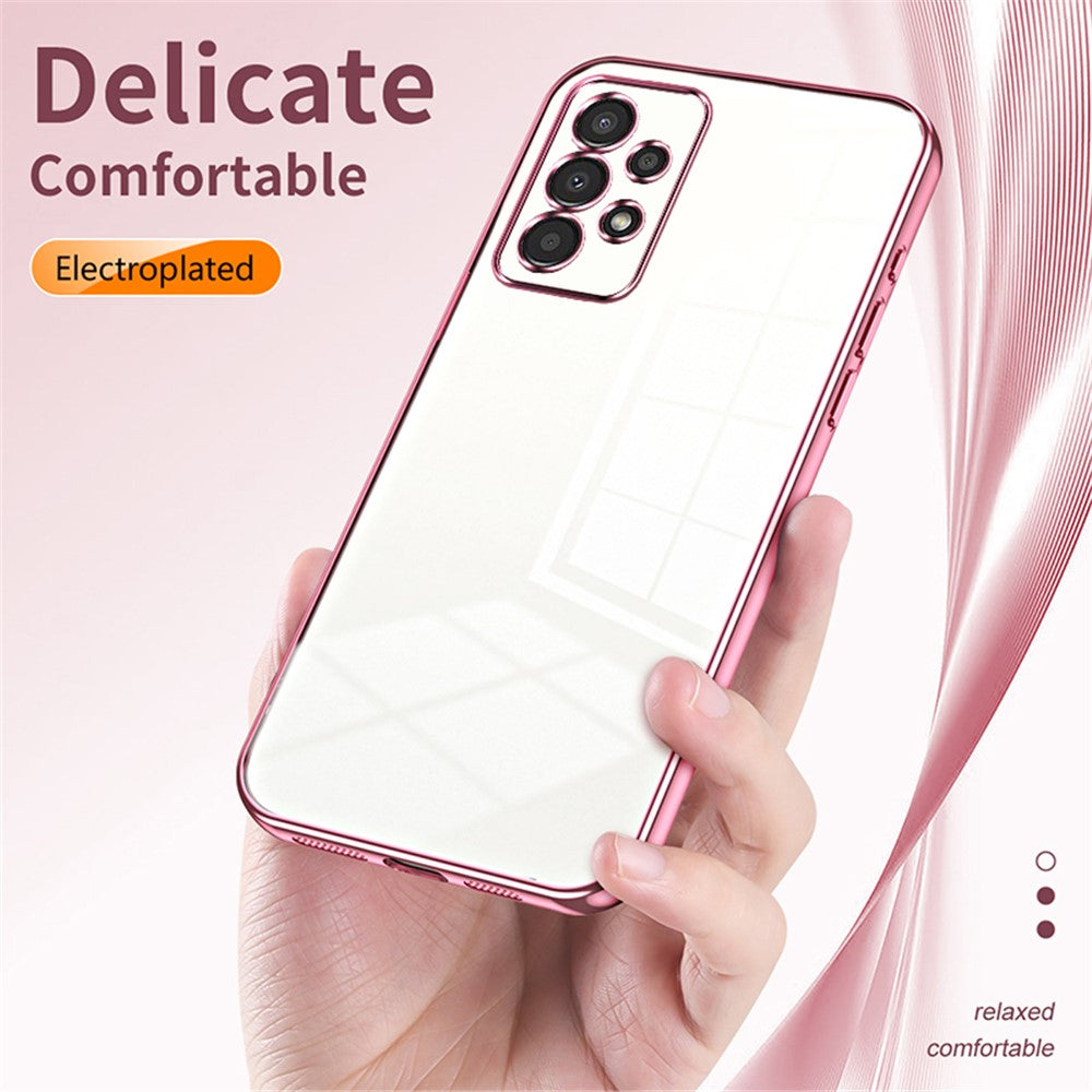 Til Samsung Galaxy A13 4G TPU-cover med præcisionshuller og elektroplateret kant