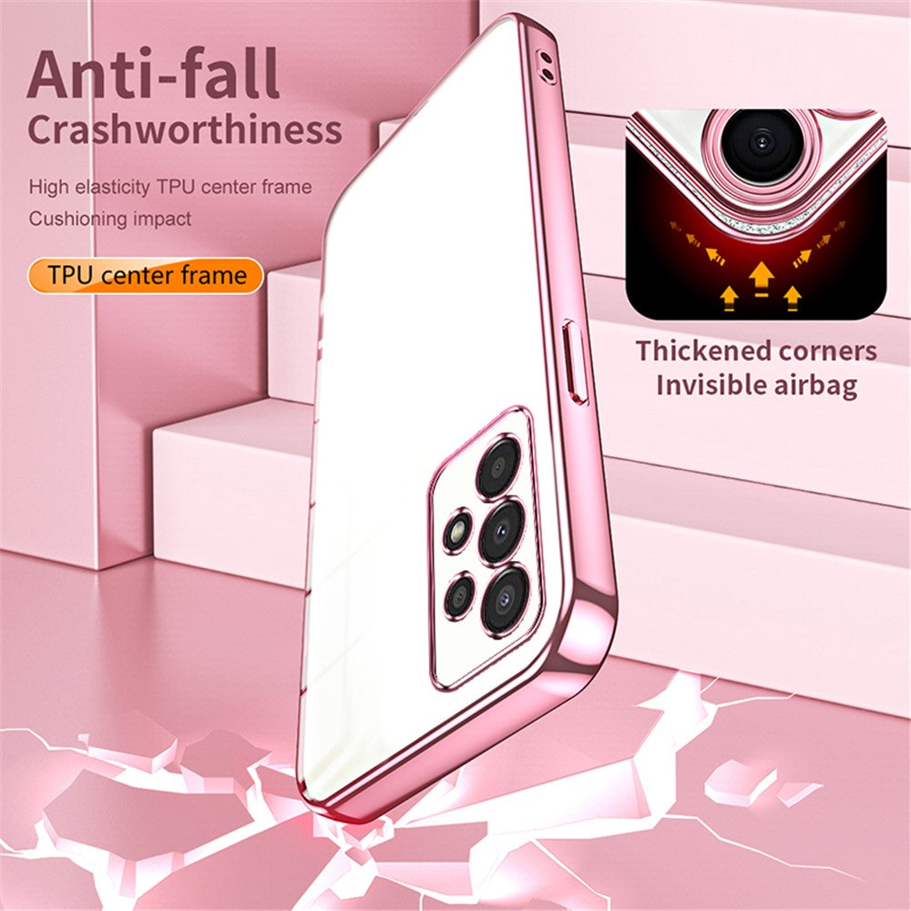 Til Samsung Galaxy A13 4G TPU-cover med præcisionshuller og elektroplateret kant
