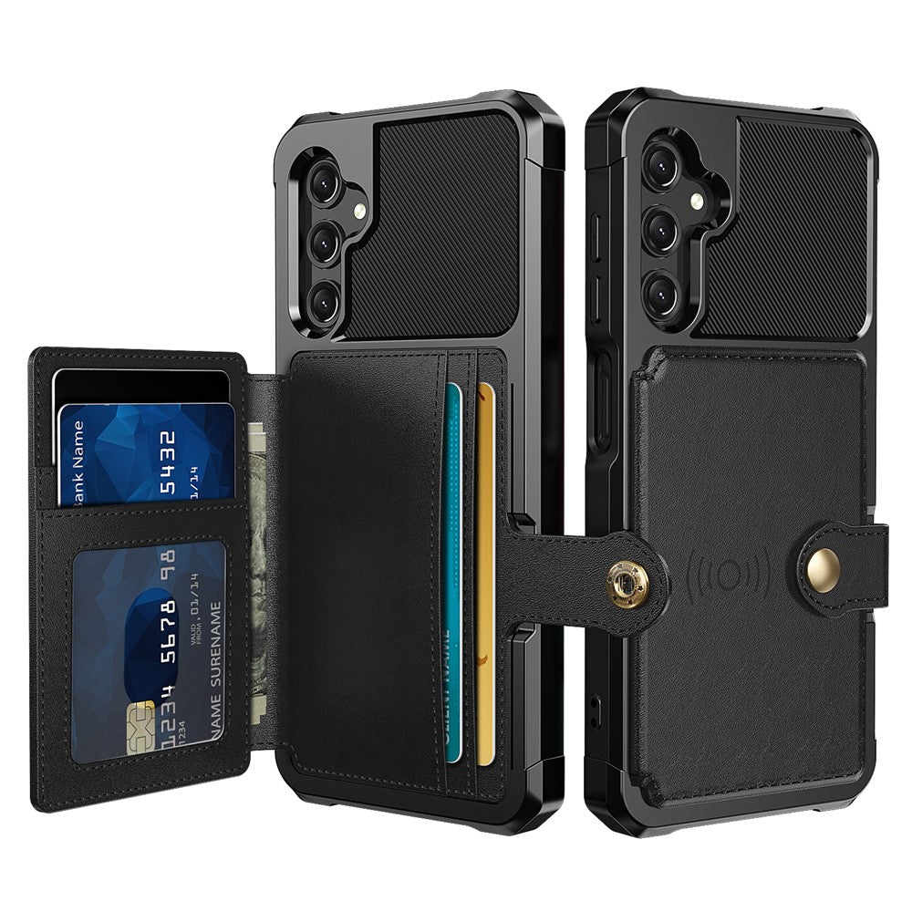 ZM03 For Samsung Galaxy A15 5G Cell Phone Case PU Leather Coated TPU Shell Fits Magnetic Car Mount