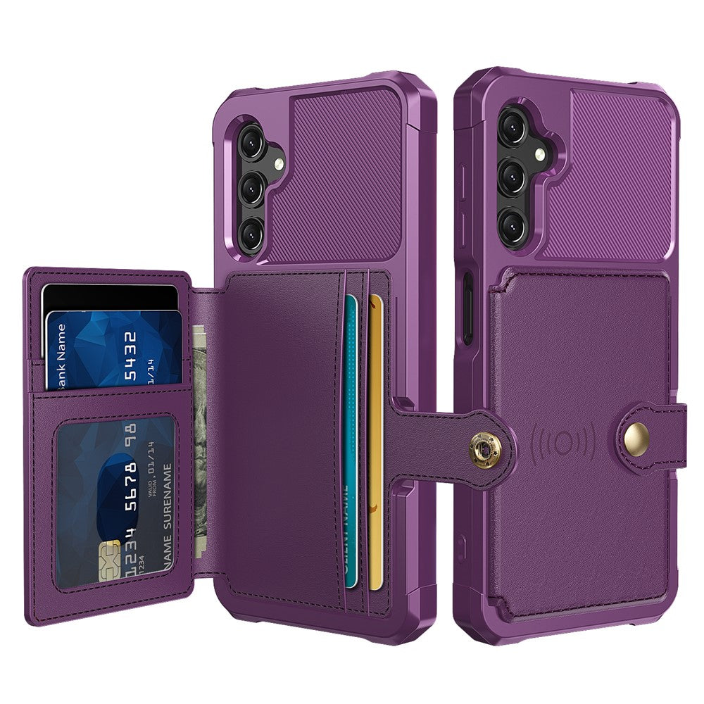 ZM03 For Samsung Galaxy A15 5G Cell Phone Case PU Leather Coated TPU Shell Fits Magnetic Car Mount
