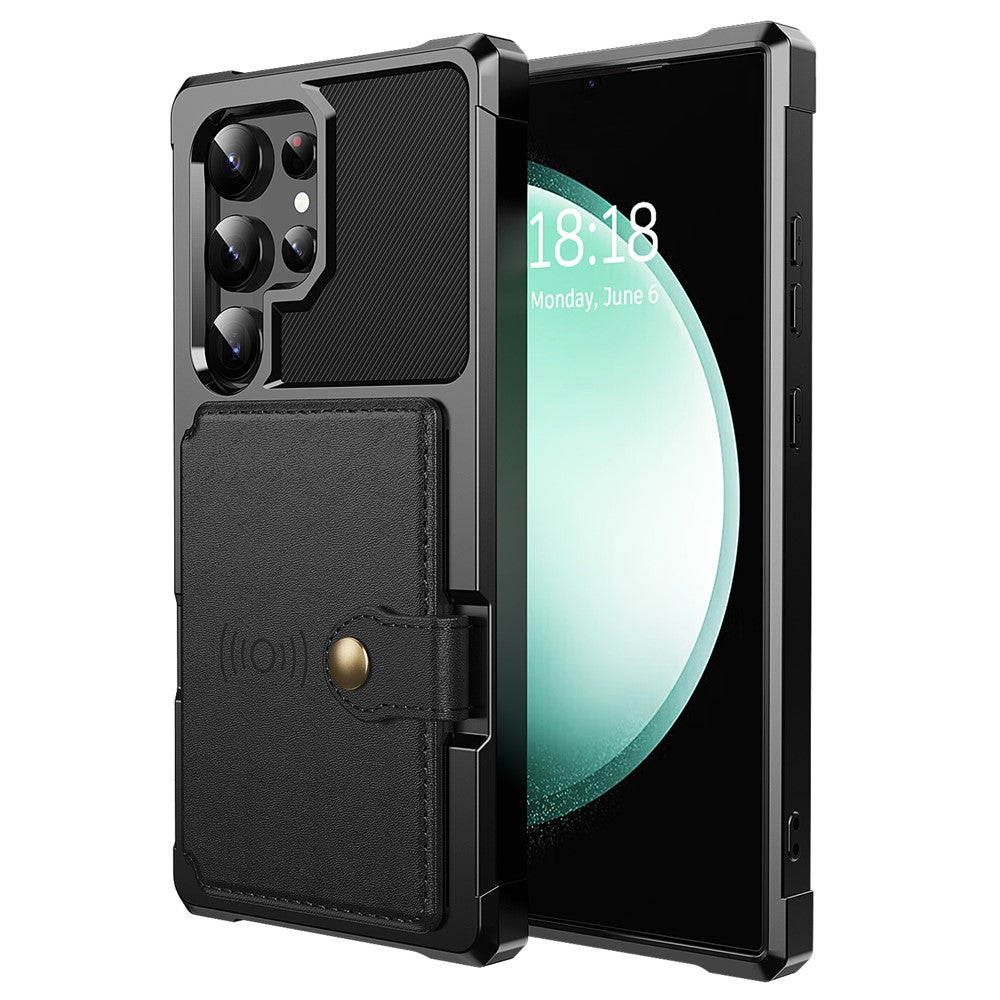 ZM03 For Samsung Galaxy S24 Ultra Case Slim-Fit PU Leather+TPU Kickstand Smart Phone Cover