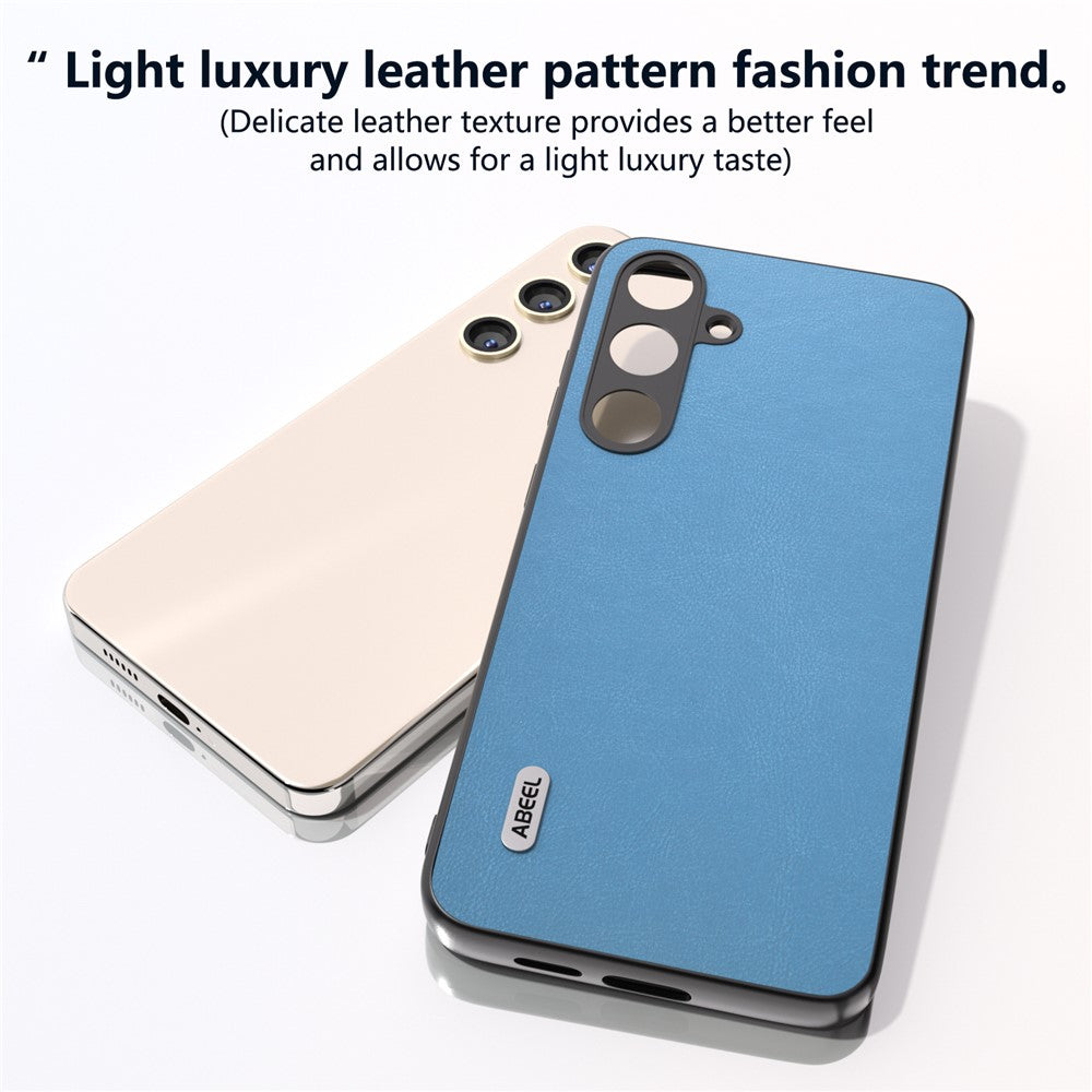 ABEEL For Samsung Galaxy S24 Textured Phone Case Slim PU Leather Shockproof Cover