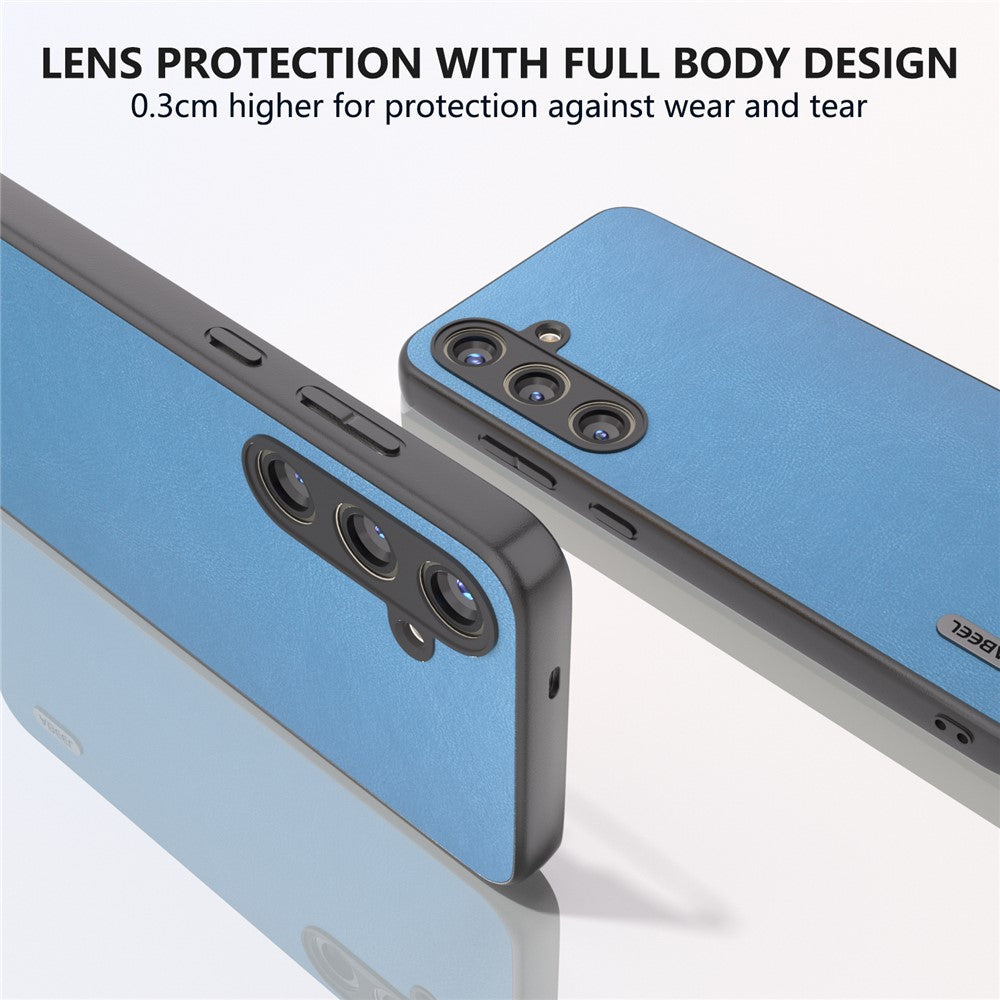 ABEEL For Samsung Galaxy S24 Textured Phone Case Slim PU Leather Shockproof Cover