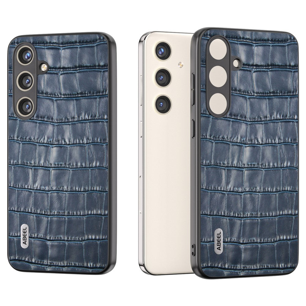 ABEEL Til Samsung Galaxy S24 Telefoncover Krokodille Tekstur Ægte Koskind Bagsidedæksel