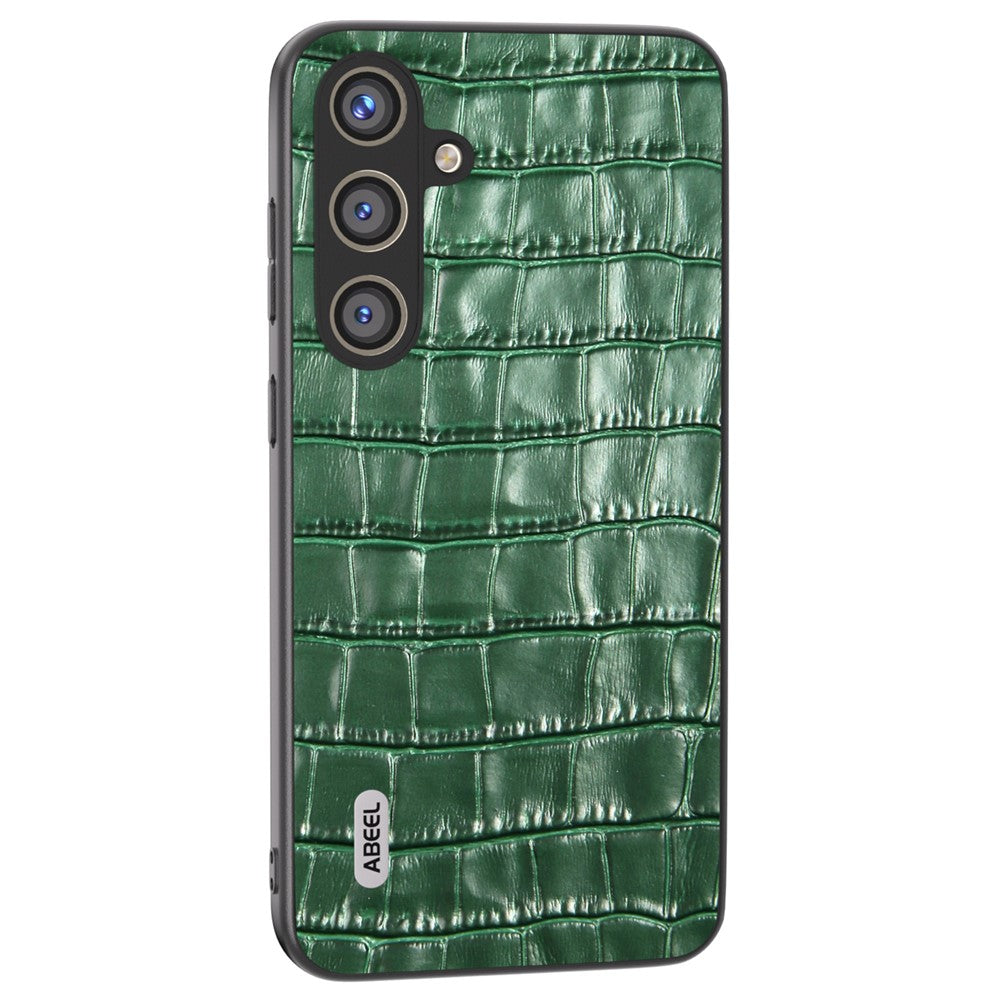 ABEEL Til Samsung Galaxy S24 Telefoncover Krokodille Tekstur Ægte Koskind Bagsidedæksel