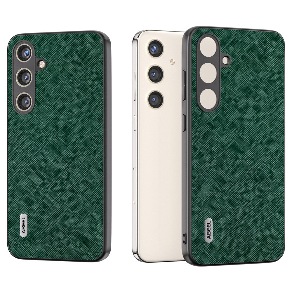 ABEEL Til Samsung Galaxy S24 Mobilcover i Koskind med Krydsstruktur