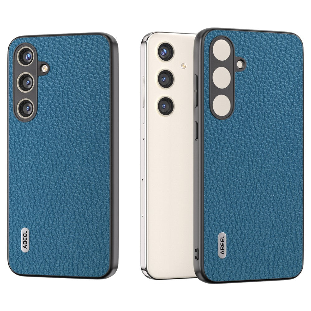 ABEEL til Samsung Galaxy S24 Mobilcover i okselæder+PC+TPU Litchi-tekstur