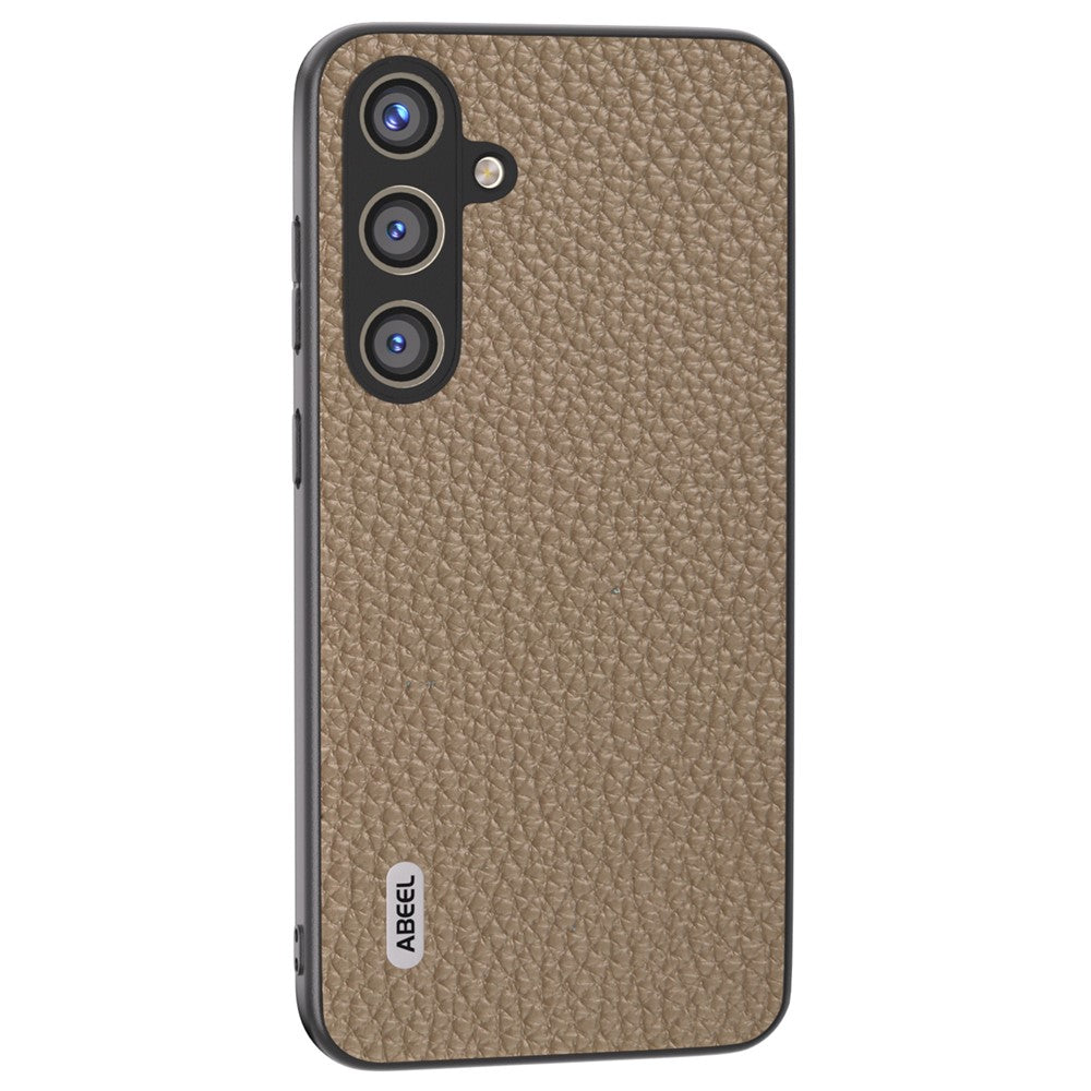 ABEEL til Samsung Galaxy S24 Mobilcover i okselæder+PC+TPU Litchi-tekstur