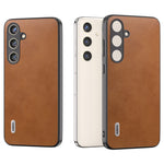 ABEEL For Samsung Galaxy S24 Shockproof Phone Case Leather Coated TPU+PC Cover